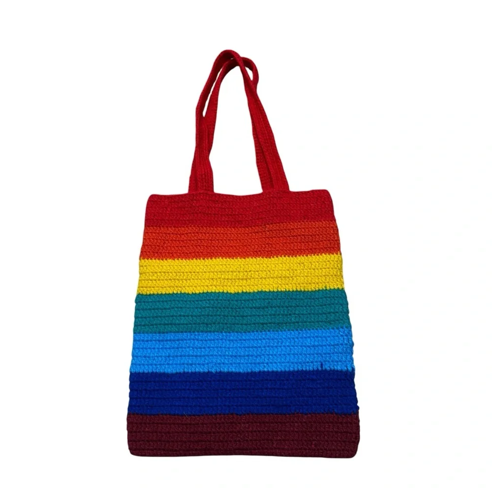 Sunflower Knit Rainbow Tote Bag Fantastic‎ Condition